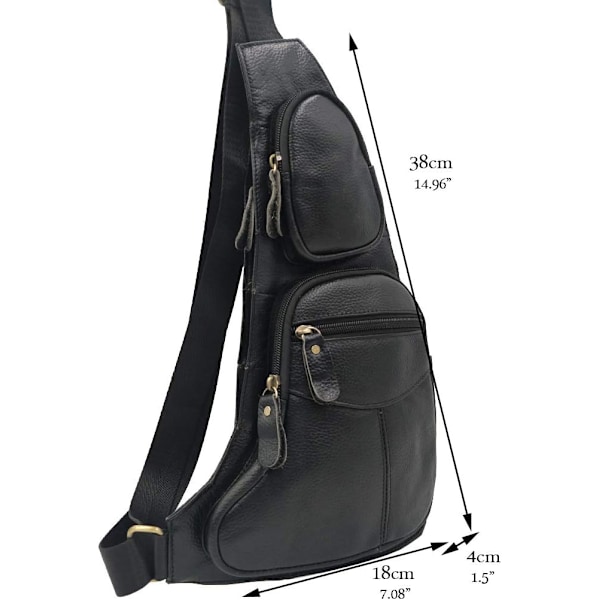 Axelremsväska i läder Crossbody Herr Dam Resor Utomhussporter, Ryggsäck