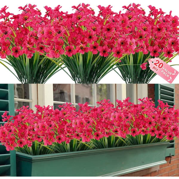 20 buntar Konstgjorda utomhusblommor UV-resistenta