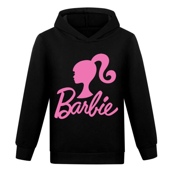 Barbie barn huvtröja kavaj långärmad julklapp black 130cm