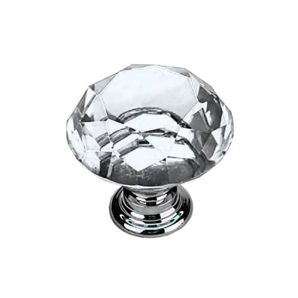 Knappar 2-pack - Diamant / Kristall med silverfot 20 mm Silver