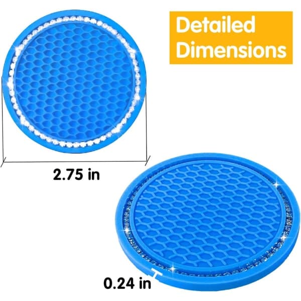 Bilkopphållare, 2-pack Universal Auto Anti-Slip Cup Håll blå