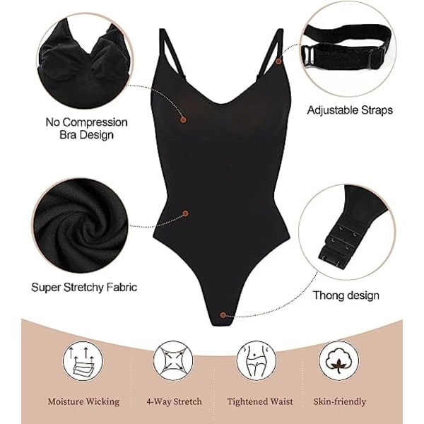 Body för kvinnor Magkontroll Shapewear Seamless Sculpting String Body Shaper Linne rosa rosa XL