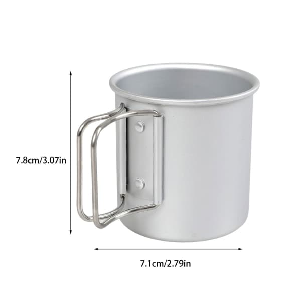 Kopp Aluminiumlegering Metall Vikbar mugg Bärbara köksmuggar Silver