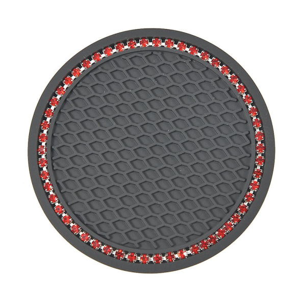 Vattenkoppshållare halkskyddsmatta silikon bil diamant tillbehör för vattenunderlägg | | svart och röd
