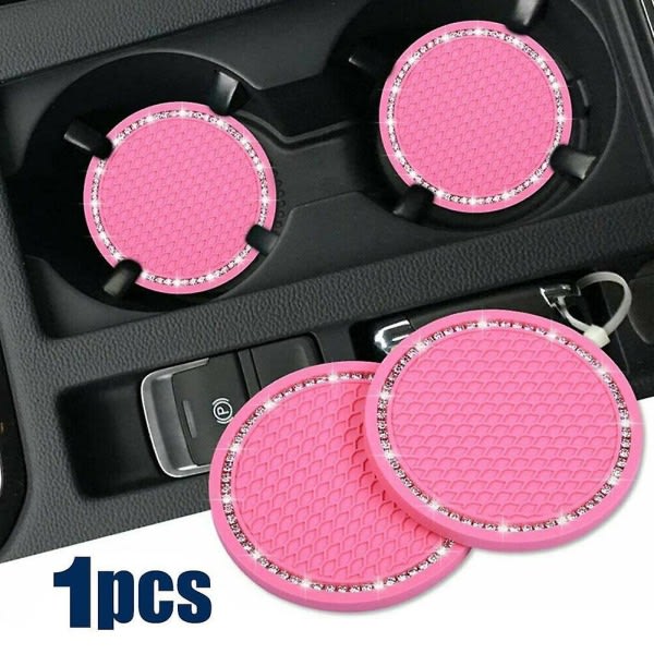 1 ST Universal Car Shape Coaster Coaster Pad Rhinestone Waterproof Anti-Slip | Dryckeshållare | B