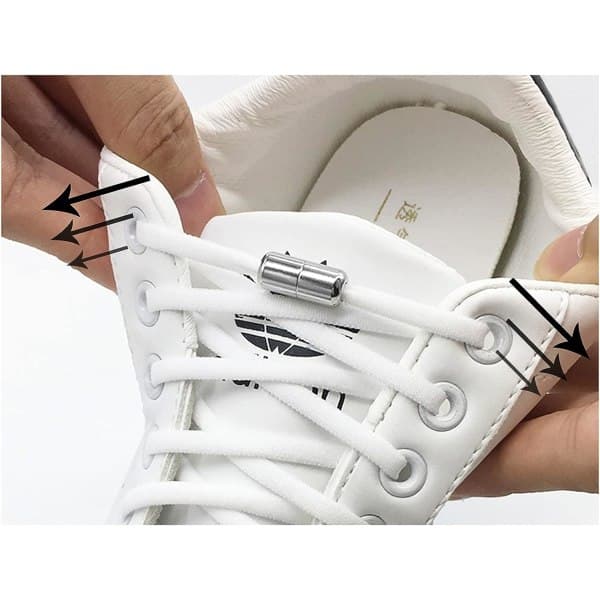 3 par pack elastiska knutlösa skosnören med metallspänne