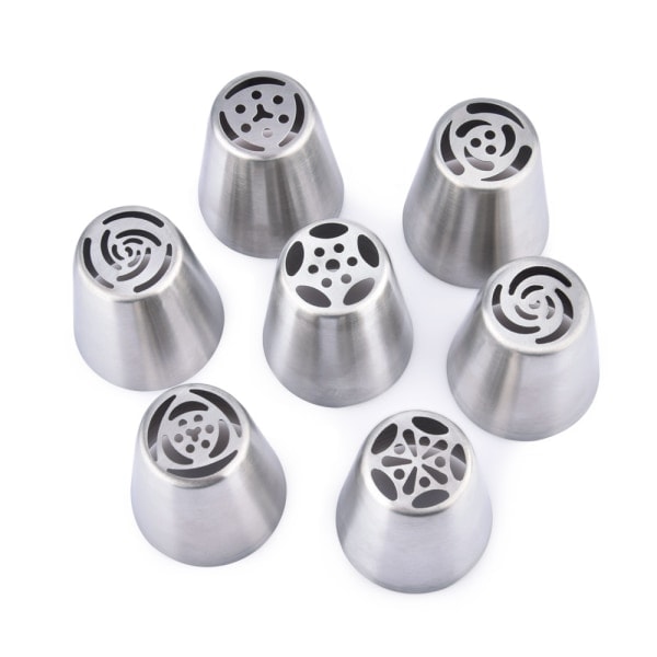 7 spritspetsar av metall, spritspetsar Silver