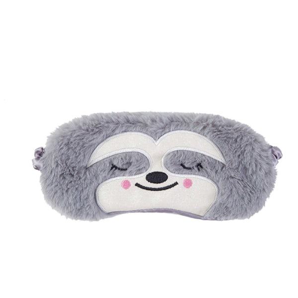 Djurögonmask Sömnmask 3d söt tecknad cover Ögonskydd Ögonskydd Resor Sova Justerbar grå