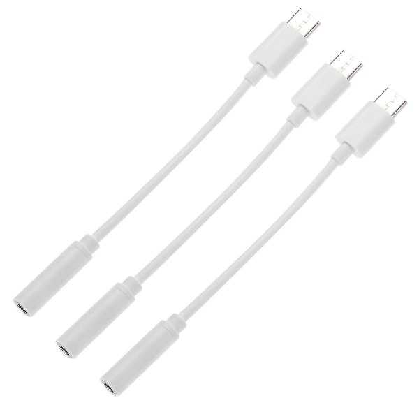 3st typ C USB C till 3,5 mm hörlursljudjackadapter typ C hane till hona Aux-jack Stereohörlurar hörlurskabeladapter