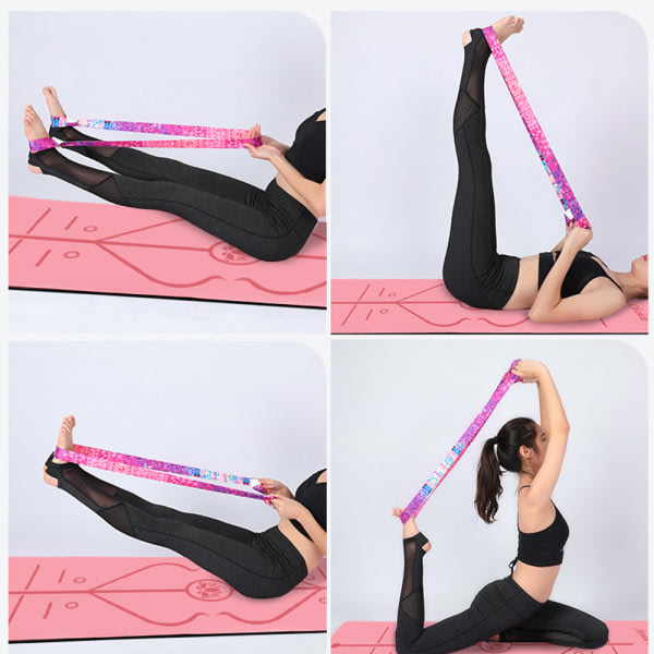 Yogamattrem, justerbar hållbar yogamattahållare & färgglad