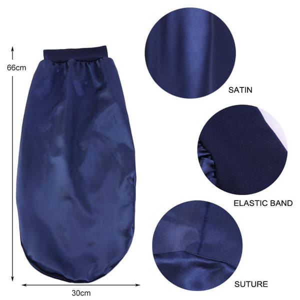 Simulering silke lång tub elastisk cap (hål blå)