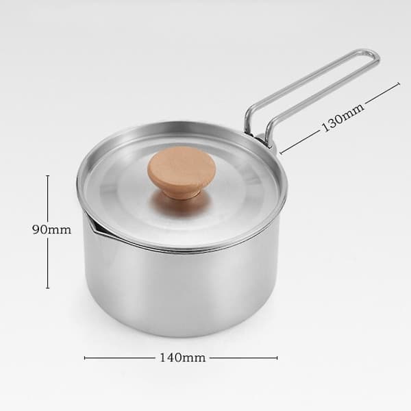 Ny 1000 ml vattenmugg i rostfritt stål med lock och vikbart handtag