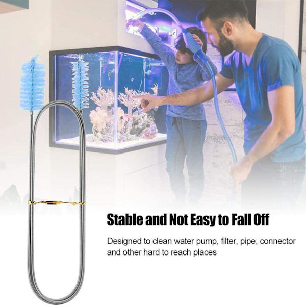 Nylon med dubbla ändar flexibel slang 67" och 2-delad 8,2" strårengöringsborstar