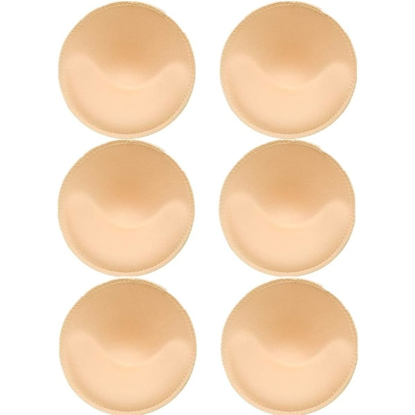 3 par runda BH-kuddar Inlägg Push Up-bröstinlägg Sy Beige A/B