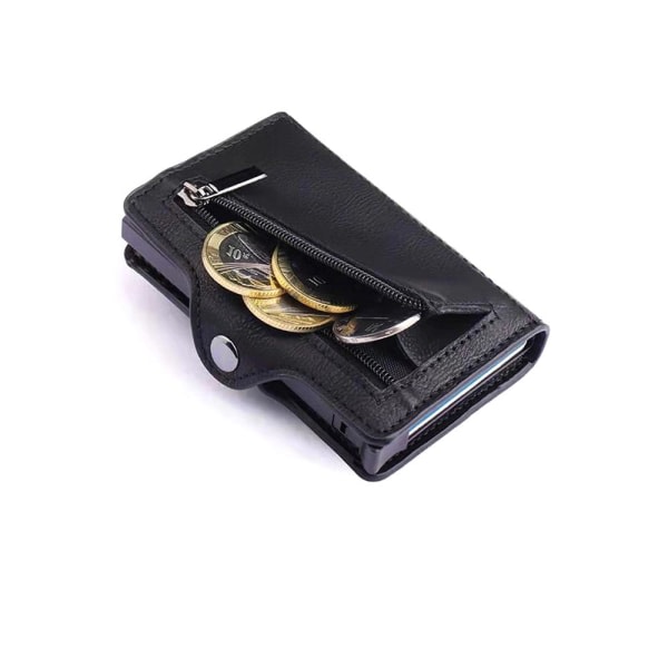 Automatisk korthållare med ficka för AirTag RFID-skydd Svart