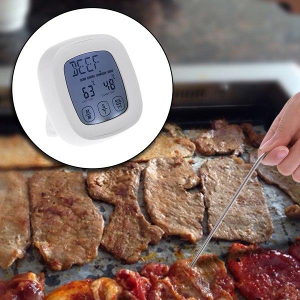 Dubbla sonder Touchscreen Ugn Termometer Kök Matlagning Mat