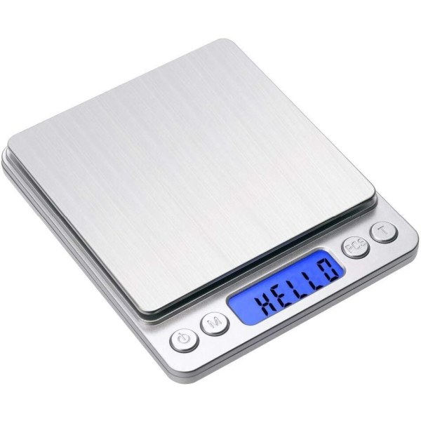 Digital gramvåg 500g 0,01g köksmatvåg Hög precision silver