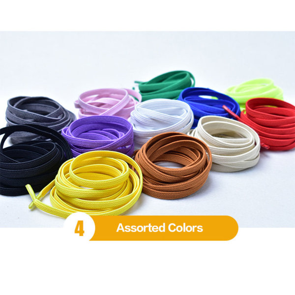 1 par Elastiskt skosnöre Press Spänne Gummiband Lazy Shoestring No.9