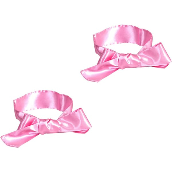 2-pack satin sovmasker, mjuk, 57 tums längd, justerbar, passform för par, resor, tupplur, rosa
