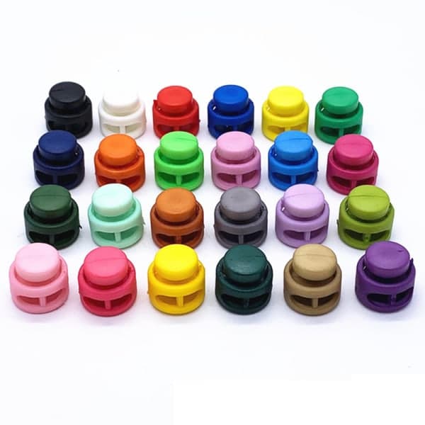 10 ST Knappar Plast Dubbla Hål Toggle Clip Stopper Spänne Väska A6