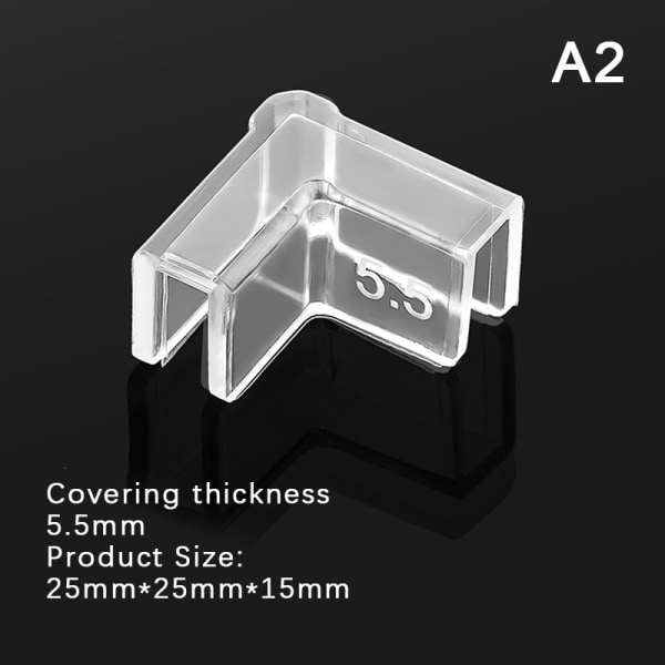 4 st/ set Silikon Transparent Anti-kollision Fish Tank Corner P 5.5mm
