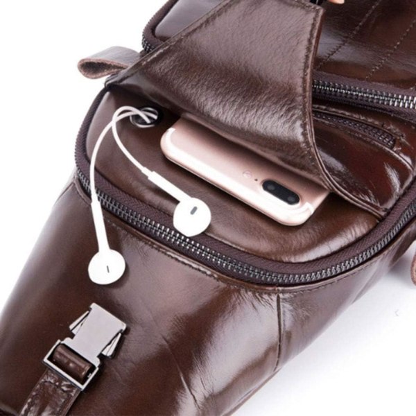Axelremsväska i läder Crossbody Herr Dam Resor Utomhussporter, Ryggsäck