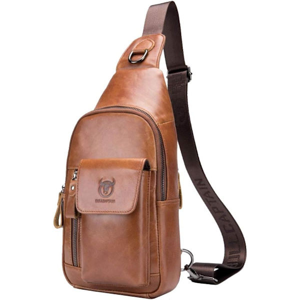 Axelremsväska i läder Crossbody Herr Dam Resor Utomhussporter, Ryggsäck