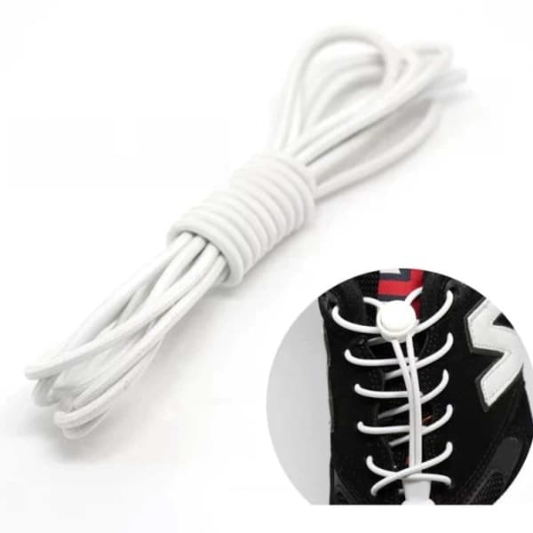 Elastiska Skosnören (Inklusive Dragsko) - No Tie Shoelaces - Vit vit
