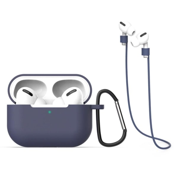 Air_sPods Pro Strap och Silikonskal med krok - Mörk Blå DarkBlue Mörk Blå