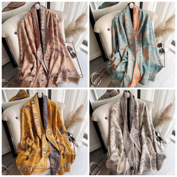 Vändbar oversized scarf Mjuk och bekväm multifunktion rosa grå