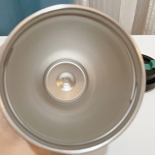 Termoskopp i rostfritt stål med vikbart handtag och läckagesäkert kaffe 500ml (elektrisk blå).