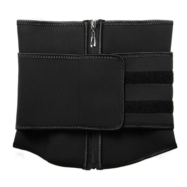 Waist trainer med kardborreband, svart - L Svart L