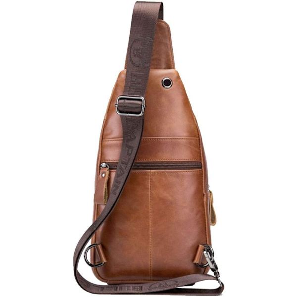 Axelremsväska i läder Crossbody Herr Dam Resor Utomhussporter, Ryggsäck