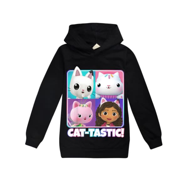 Pojkar Flickor Huvtröjor Gabby's Dollhouse Pullover Jacka Kappa Present black 160cm