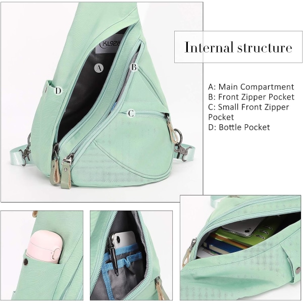 Canvas Sling Bag - Liten Crossbody ryggsäck Shoulder Casual Daypack ryggsäck för män kvinnor