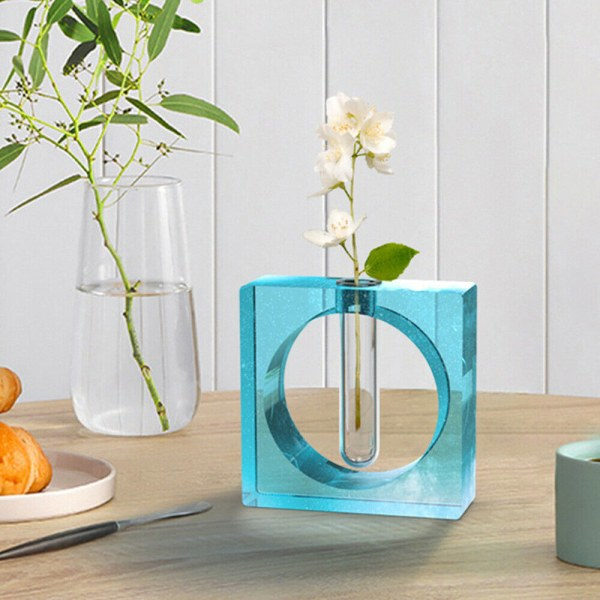 Provrör Blomkruka Form av lera DIY Handgjord heminredning blue 3pcs