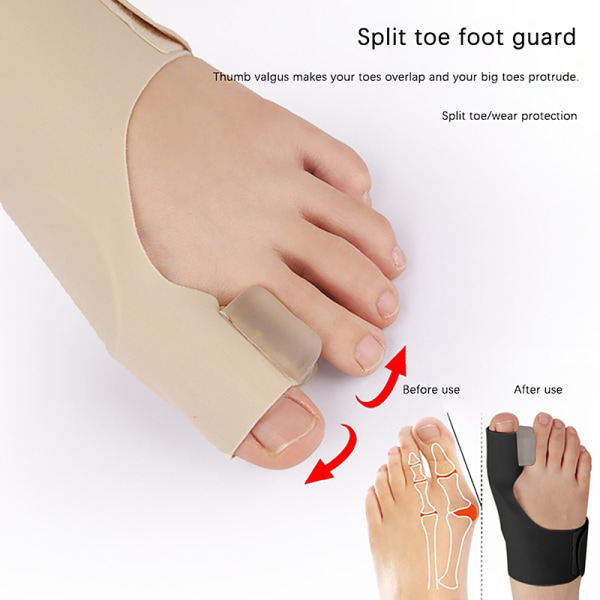 1st Tåavskiljare Orthotics Fötter Ben Tummen Justerare Black Right