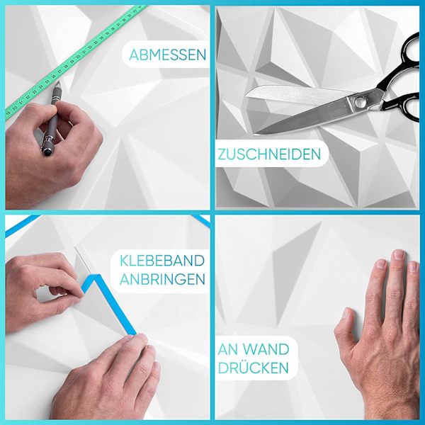 Tak Seamless 3D väggpanel, vit, 2 kvm