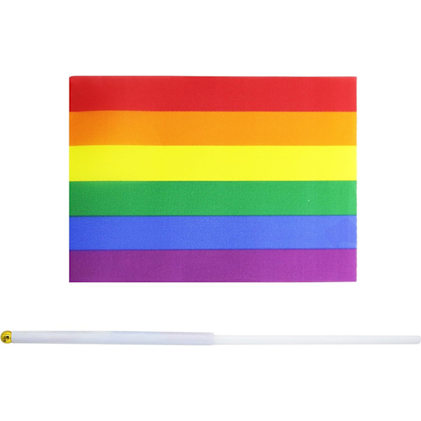 50 st Regnbågsflagga Liten Miniflagga Handhållen Flagga Stick Flagga Regnbågsflagga Festdekorationstillbehör