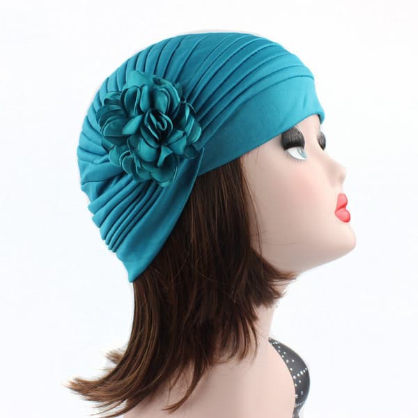 Turban cap för kvinnor Elastisk mössa turban (mjölkvit)