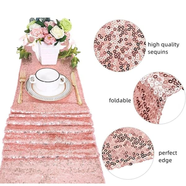 Flash Rose Gold Sencer bordsduk 30x180cm