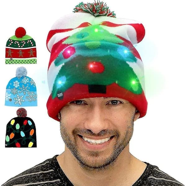 LED-belysning jul hattar jultomten ful hatt