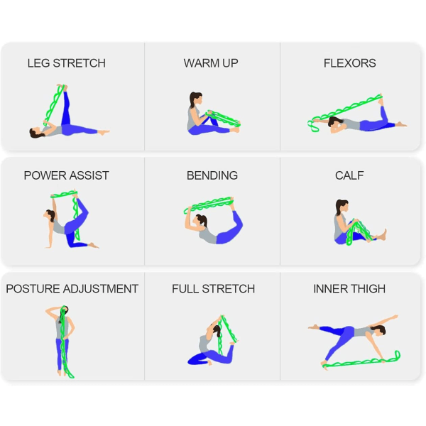 Gymnastikbälte Yogabälte 2,4m | Stretchrem för rörlighet | + rosaröd + mörkgrå