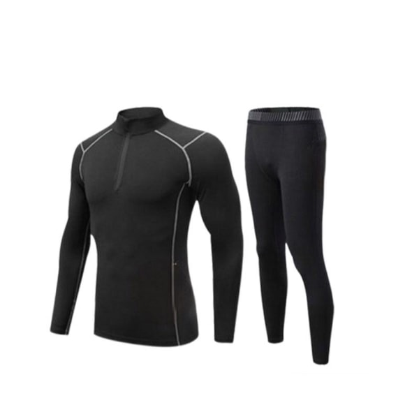 Sportkläder för män Sportdräkt Andas Playsuit träningsoverall Black Gray L