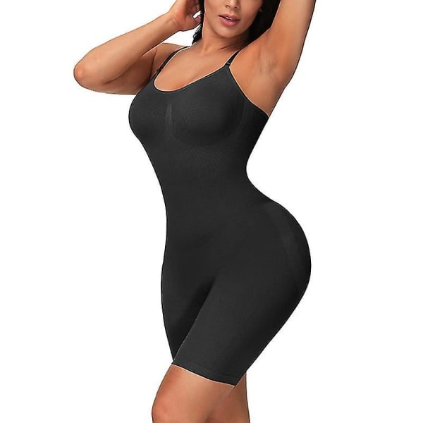 Body Shaper Kroppsformare för kvinnor Magkontroll Slimming Seamless Shapewear Jumpsuit Svart S