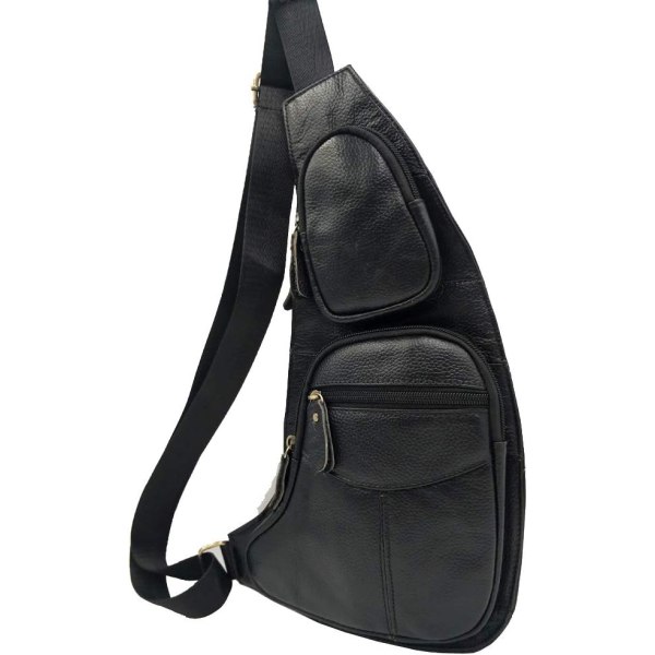 Axelremsväska i läder Crossbody Herr Dam Resor Utomhussporter, Ryggsäck