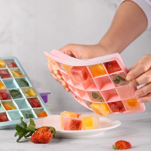 Ice Cube bricka Kreativ formad form Frozen förvaring för choklad kalla drycker Pp Silikon 24 Grid Purple 24 grid