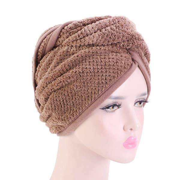 Mikrofiberhårhandduk, cap, cap (kaffe)