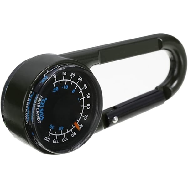 1st Camping Klättring Vandring Metall Multifunktionell Karbinhake Kompass Termometer Snap Hook Nyckelring