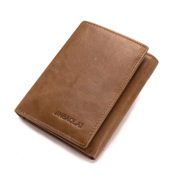 Läderplånbok herr med RFID-skyddsplånbok Brown